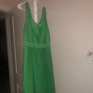 Green pleated dress
